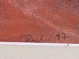 a close up of a painting of a person on a skateboard