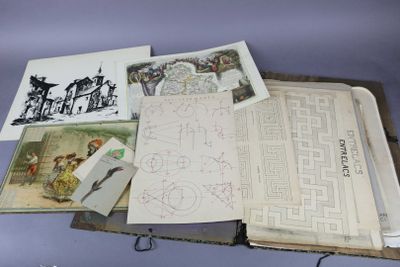 a lot of books on a table with pictures on them