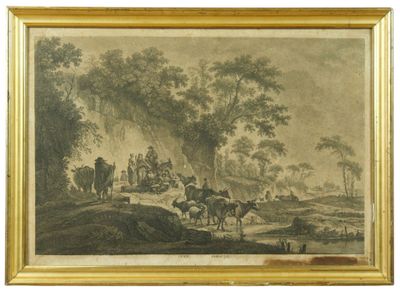 une image d'un tableau représentant un groupe de personnes à cheval