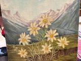 une photo d'un tableau représentant des fleurs posées sur une table