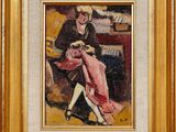 an image of a painting of a man and a woman sitting on a couch