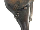 an old leather holster on a white background with a white background