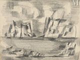 dessin d'un bâtiment détruit