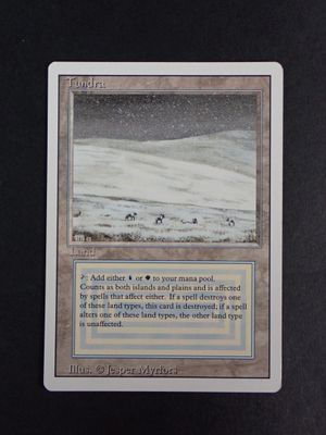 a close up of a card with a picture of a snow covered field