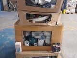 many boxes stacked on top of each other in a warehouse