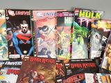 a lot of comic books that are on the table
