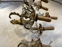 Paire d'appliques à quatre bras de lumière feuillagés et pam… (photo 5)
