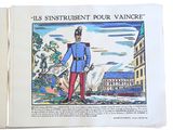 illustration of a soldier in uniform standing in front of a building