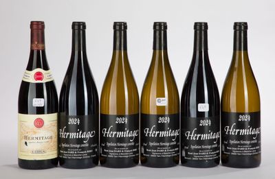 six bouteilles de vin sont alignées dans une rangée