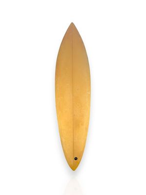 PHILIPPE BARLAND 6'1 single fin glass-on. Vers 1980.