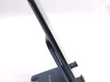 a close up of a cell phone on a stand