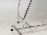 an image of a metal table with a wooden top and metal legs