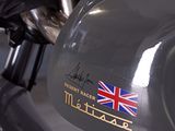 a close up of a motorcycle with a british flag on it