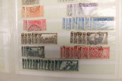 6 classeurs avec timbres Italie, Espagne, Suisse et Portugal