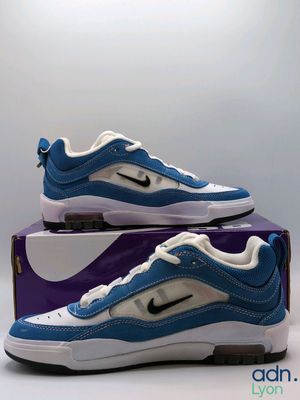 the nike air max 98 is a blue and white colorway