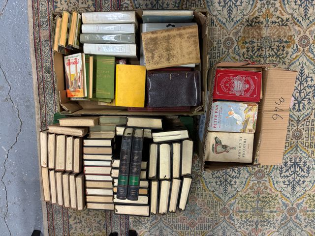 Lot de 4 cartons de littérature et divers.