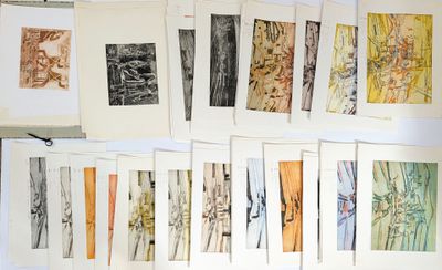 a lot of different types of drawings on a table