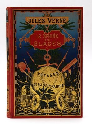 la couverture du livre de Jules Verne, *Le Sphinx* et autres contes