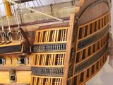 a model of a ship on display in a museum