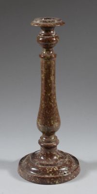 pair of antique candlesticks with turned bases