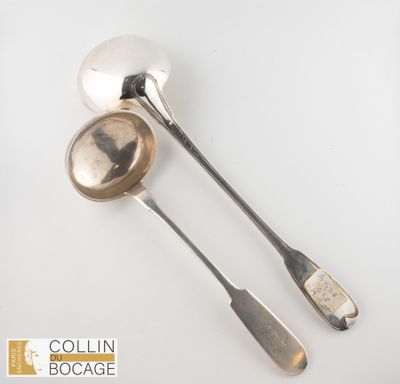 Louche en argent du modèle double filets. - Photo 1