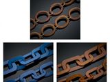 four different images of a chain of different colors and sizes