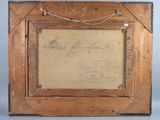 an old picture frame with a drawing of a man in a hat