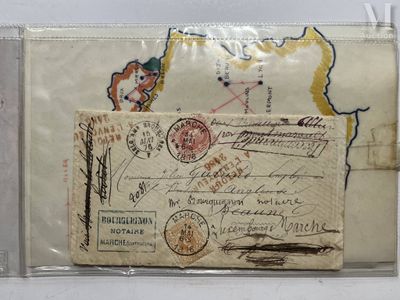 an old envelope with a map of the world on it