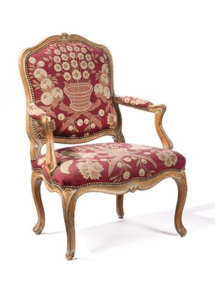an image of a red and gold chair on a white background