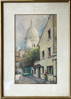 Ecole début XXe siècle. Vue de Montmartre.