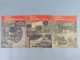 trois livres consacrés à la moto et des couvertures de magazines consacrés à la moto