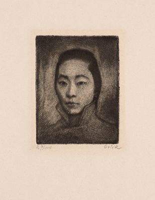 une image représentant le dessin d'une femme sur une photo en noir et blanc