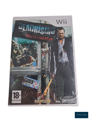 Le jeu vidéo Dead Rising est posé sur une surface blanche, avec un homme tenant une batte de baseball devant lui.
