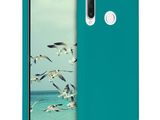 the back of a green samsung s9 lite phone case with seagulls flying in the sky