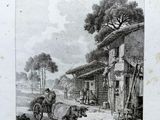 un dessin représentant un homme dans une calèche