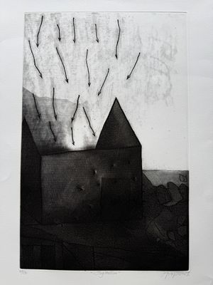 une image représentant un dessin en noir et blanc d'une maison
