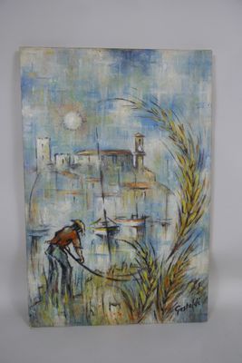 Michel GASTALDI XXe siècle " la moisson de mes saisons" Huil…