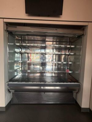 an image of a commercial refrigerated display case