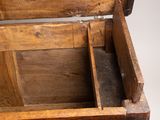 an old wooden chest that has been turned into a chest