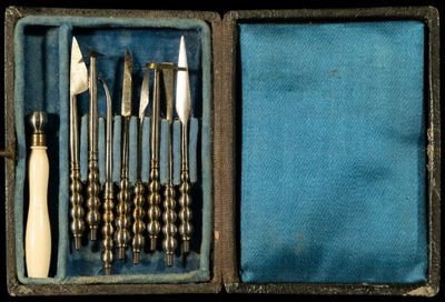 a case that has a bunch of knives in it