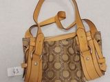sac à main Coach marron et beige avec bandoulière