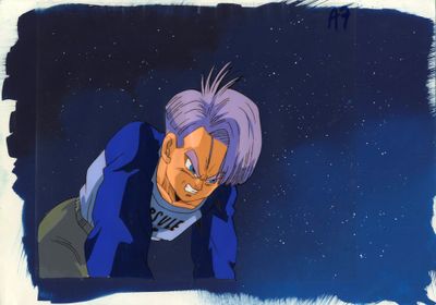 une image animée représentant un homme aux cheveux violets et portant une veste bleue