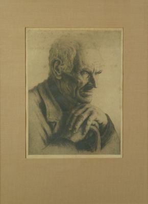 François de HERAIN (1877-1962). Portrait d'homme. Gravure. S…