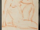 une image représentant le dessin d'une femme nue assise sur un tabouret