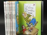 a book that has a picture of a boy on a desk