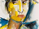 an image of a painting of a woman wearing a hat