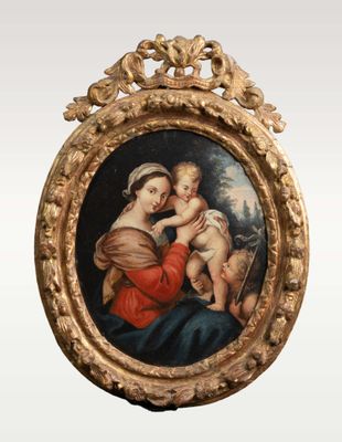 une image d'une peinture représentant une femme tenant un bébé
