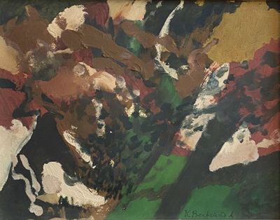 un tableau représentant un troupeau de vaches dans un champ