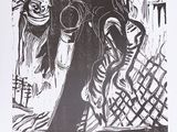 une image représentant un dessin en noir et blanc d'un homme portant un chapeau