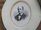 a picture of a picture of a man on a plate